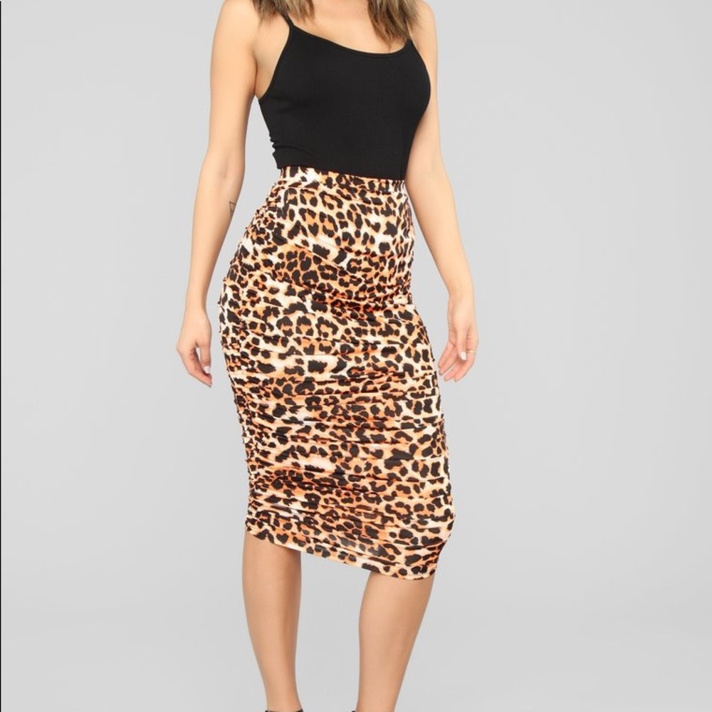 NEON Orange ruched skirt
